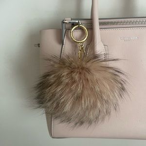 Michael Kors Large Soft Pink Fur Pom Pom Chain